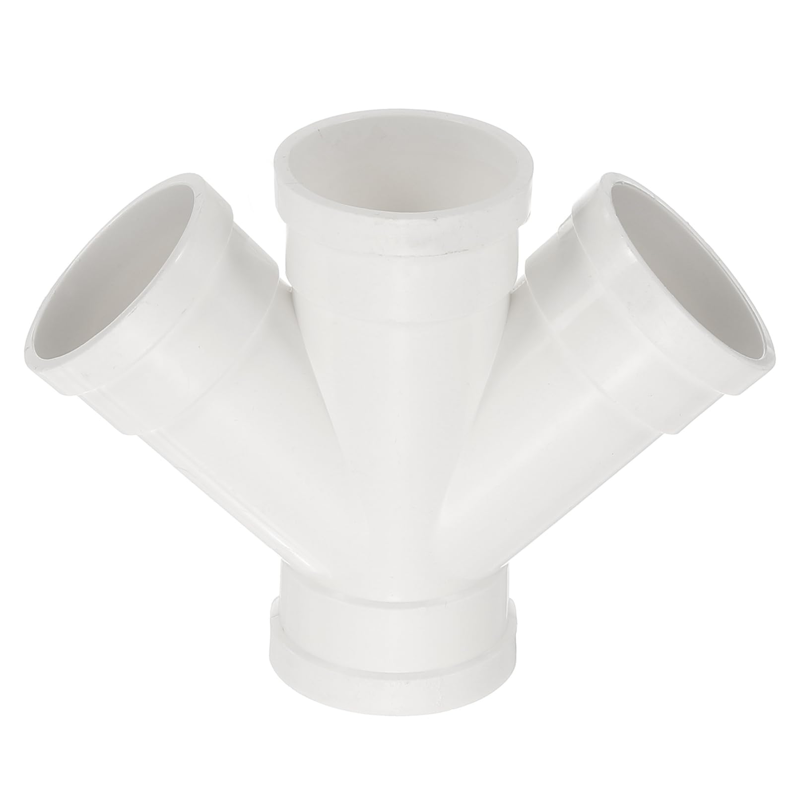 Photo 1 of PATIKIL Double Wye Duct Splitter, 2" to 2" (Socket x Socket x Spigot) PVC Adapter Pipe Fitting Duct Pipe Connector for Air Ventilation Exhaust DWV (Drain, Waste and Vent), White