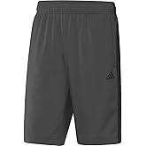 Adidas Mens Warm-up Tricot Regular 3-Stripes Shorts Solid Grey/Black Medium