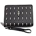 Black Menba stylish Retro Women Skull Wallet Case Wristlet Handbag for iphone 6 6 Plus