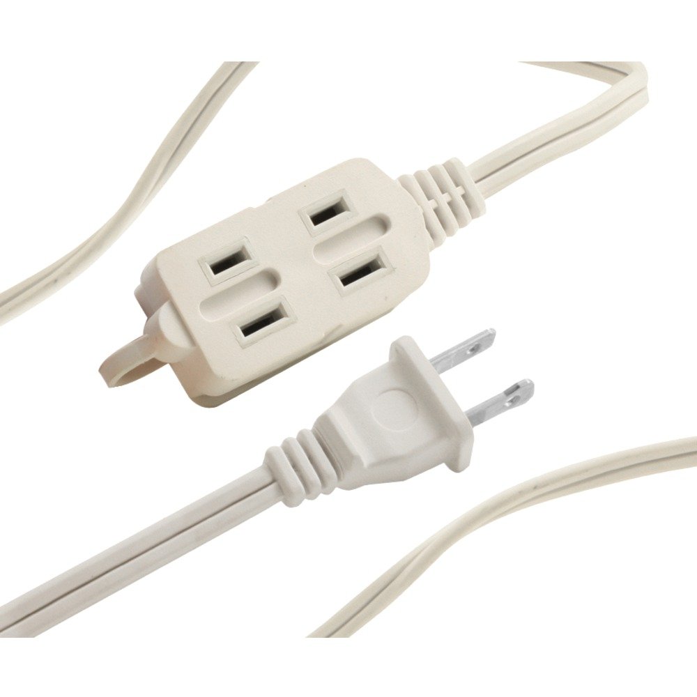 3 OUTLET WHITE INDOOR EXTENSION CORD, 6 FT Industrial