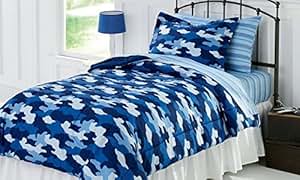Amazon.com: Bright Blue Camouflage Army Boys Twin ...