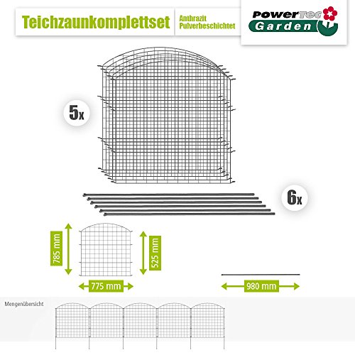 PowerTec Garden Teichzaun Oberbogen Dunkelgrün – Bild 3