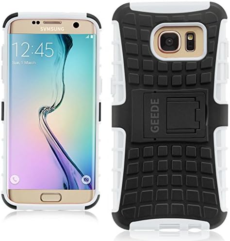 Galaxy s7 Edge Case, GEEDE Slim Fit Shockproof Galaxy s7 Edge Protective Case [Soft TPU Bumper][Hard PC Back] Dual Layer Armor Rubber Cover Case for Samsung Galaxy s7 Edge 5.5 inch (Silver)