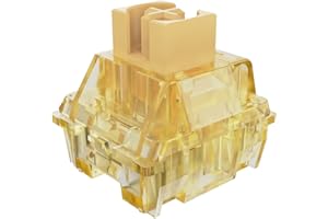 MAGIC-REFINER CS Linear Switches, Gateron 3 Pin 45gf SMD Linear Switch Set with Dustproof Stem, Durable 80M MX Switch Compatible with Hotswap Mechanical Keyboards (45 PCS, Crystal Yellow)