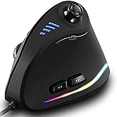 Zeerkeer Vertical and Ergonomic Mouse with Joystick - 10000DPI - 11 Programmable Buttons - Thumb, Hand, Wrist and Armrest - P