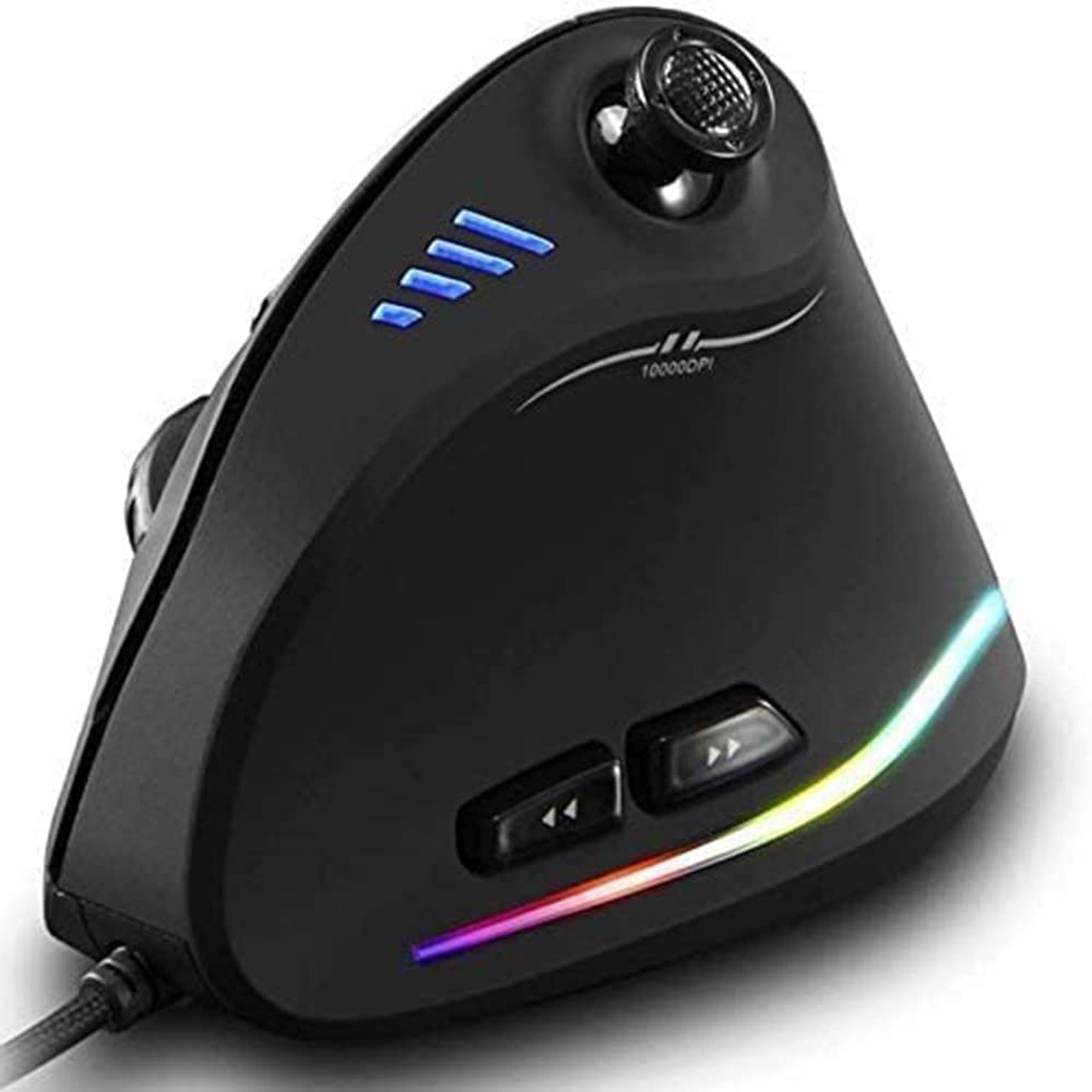 Zeerkeer Vertical and Ergonomic Mouse with Joystick - 10000DPI - 11 Programmable Buttons - Thumb, Hand, Wrist and Armrest - Prevention against Mouse and Epicondylitis Syndrome - UBS Wired