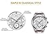 BUREI Men's Sports Chronograph Watch Stainless Steel Analog Quartz Stopwatchwith Brown Leather