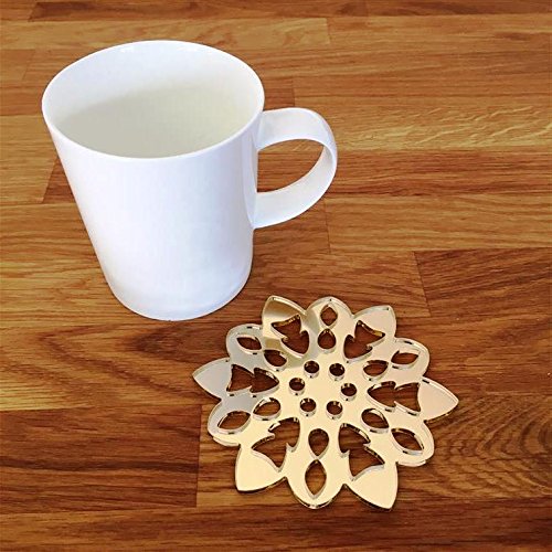Super Cool Creations Coasters - Snowflake Shaped - Gold Mirror - 8 Set