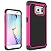 Berry Accessory(TM) [Drop Protection] Protective Case [Shock Proof] [Dual Lawyer] Hybrid Defender Armor Case Cover For Samsung Galaxy S7 Edge With Free Berry logo stand holder(Hot Pink)