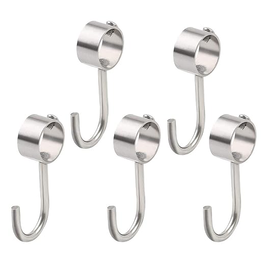 uxcell Rod Hook Stainless Steel Wardrobe Closet Hook Removable Hanging