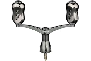 GOMEXUS Power Handle Compatible for Shimano Stradic Vanford Vanquish Stella Twin Power Spinning Reels (Titanium Black, 82mm(for Shimano))