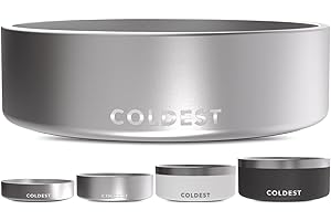 THE COLDEST WATER Coldest Dog Bowl, Anti Rust Metal & Non Slip Dog Bowls Large, Spill Proof Heavy Duty 3 Layers Insulated Dog Bowl, Food & Water Bowl for Dogs, Cats, Dishwasher Safe (42 oz, Polished Stainless Steel)