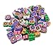 yueton Pack of 100 Mixed Pattern Square Polymer Clay Loose Spacer Beads