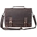 S-ZONE Vintage Leather Briefcase 15.6 Inch Laptop Messenger Shoulder Satchel Bag
