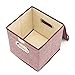 EZOWare 4pc Storage Basket Bins with Lid - Linen lidded Fabric Folding Boxes Cubes Containers - Wine Red, 9.8 x 9.8 x 9.8 inches