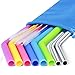 Silicone Reusable Straws for 30 oz Tumbler Yeti / Rtic Complete Bundle - Reusable Silicone Straws Set of 6 - Stainless Steel Straws Extra Long - Brushes and Storage Pouch Included … (multicolour)