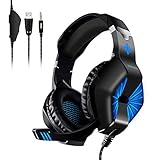 Gaming Headsets, ELEGIANT Over-Ear Computer Headphones with Microphone, Bass Stereo Surround Sound Volume Control, Compatible with PS4 Pro/PS4 Xbox One Nintendo Switch PC Mobilephone Laptop Mac