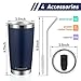Umite Chef 20oz Stainless Steel Vacuum Insulated Tumbler, Double Wall Insulated Travel Mug with Splash-Proof Lid, Stainless Steel Coffee Cup with Straw for Hiking, Camping & Traveling (Navy Blue)