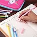 SATINIOR Pencil Case Pen Set Unicorn Pencil Box with Compartments Anti-Shock Case Box and 8 Pieces Cute Unicorn Pens for Students Kids Teens Girls (Style 1)