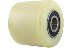 uxcell a11102700ux0052 Pallet Truck Wheel 80Mm Diameter 70Mm Length Nylon Wheel Beige For Pallet Truck