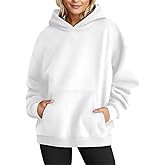 Women's Long Sleeve Oversized Pullover Solid Color Hoodie Fall Winter Sweatshirt with Pocket