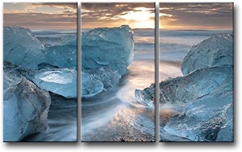 3 Pieces Mur Art Peinture Paysage Mer Glace Plage Miracle De La
