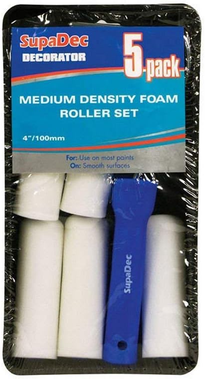 SupaDec Foam Mini Roller & Tray Set 4"/100mm, 5 Pack