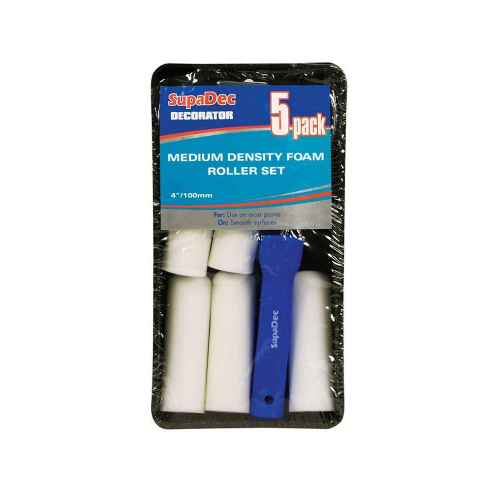 SupaDec Foam Mini Roller & Tray Set 4"/100mm, 5 Pack
