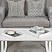 MyGift Vintage White Wood Large Decorative Serving Tray with Metal Handles and Chalkboard Surface, Nesting Coffee Table Breakfast Trays, 2-Piece Set