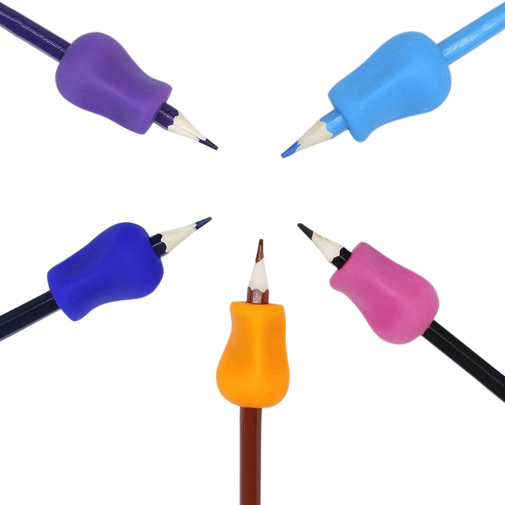 LANGING 10Pcs Pencil Grips Pen Grips for Children Handwriting Adults