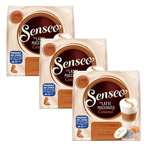 SENSEO Kaffeepads Latte Macchiato Caramel 3 Packungen, 30 Pads für 15 Portionen