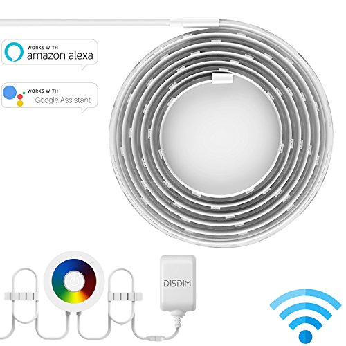 UPC 611029497865, Smart LED Light Strip, DISDIM Multicolor WiFi Wireless RGB Strip Lights Smart Phone Controlled Waterproof IP65 LED Rope Lighting, DIY Kit Easy Install Works with Amazon Alexa and Google Home