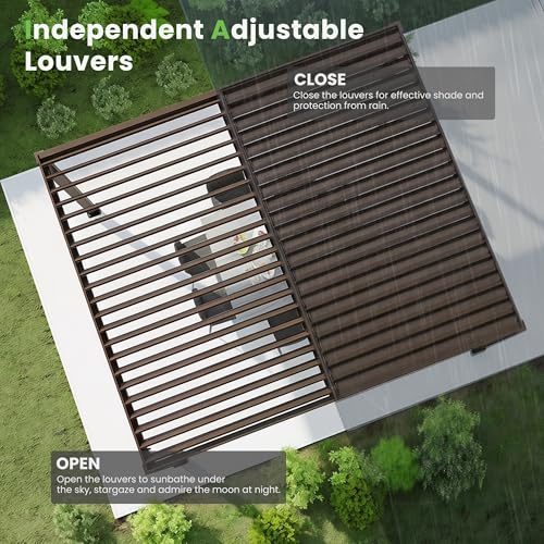 Domi Outdoor Living Louvered Pergola 10x12 Review: Adjustable Metal Patio Cover image 25
