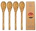 Coconut Wooden Reusable Spoons | Set of 4 Handmade Wood Spoons | Coconut Bowls Accessories | Eco Friendly | Eating Spoons| Cereal, Smoothie, Dessert Spoons | Vegan Utensils
