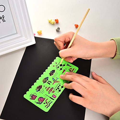 image for Frienda 20 Pieces Scratch and Sketch Art Papers Notes Rainbow Drawing 