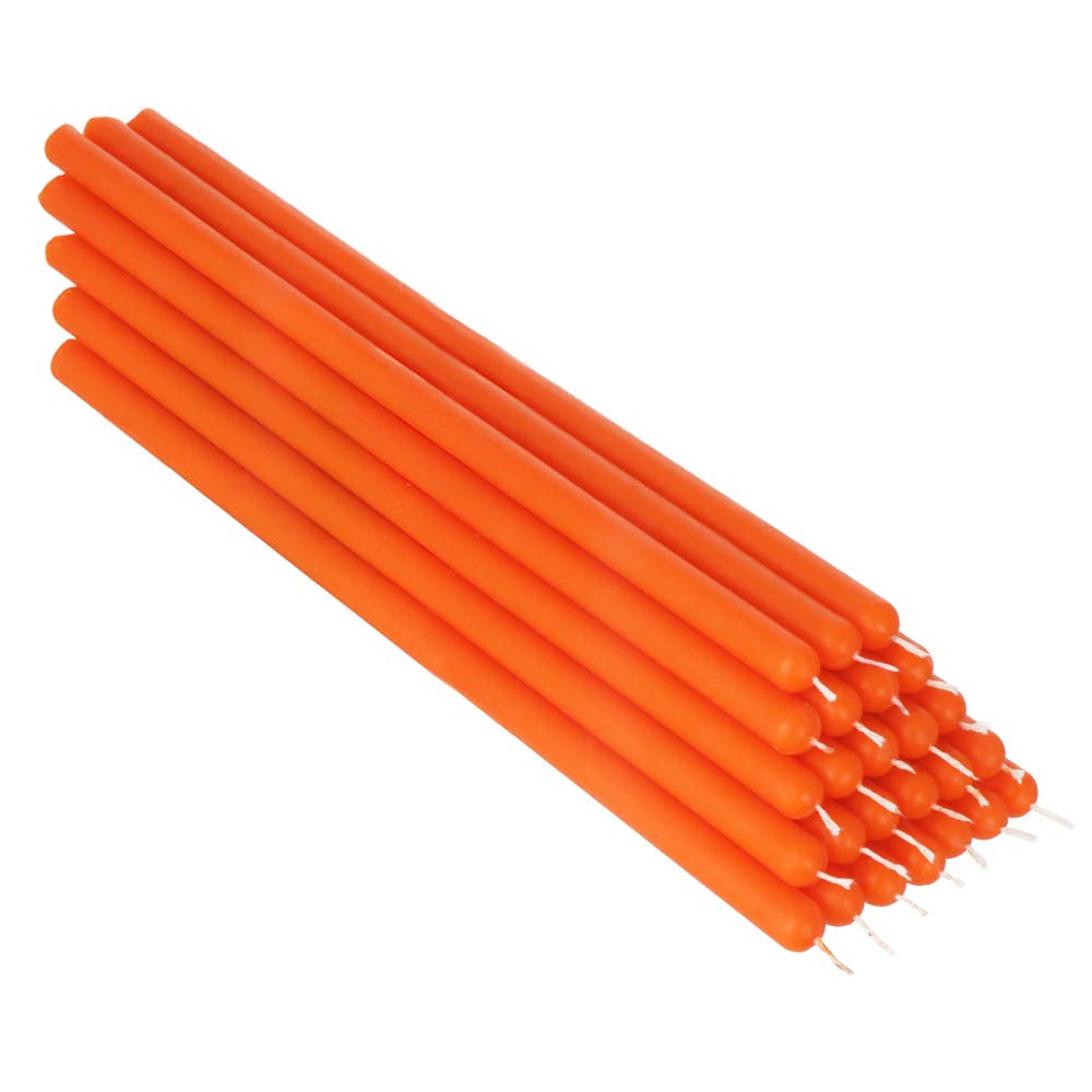 NKlaus 25x Orange Beeswax 26cm sootfree Table Candles Coloured Easter Candles Ritual Candle Wedding Candles drip Candles 36346