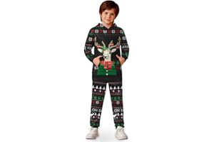 BesserBay Boys Christmas Ugly Sweatshirt Set with Pockets 4-14 Years