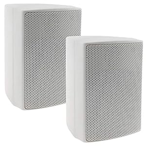 ChiliTec 2-weg luidspreker wit, paar, wandluidspreker voor HiFi stereo-installatie thuisbioscoop, 40Watt 8Ohm