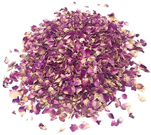 Pink Rose Petals, edible & organic, 0.35oz, the perfect addition to any salad, snack or smoothie bowl, hydrosol creating and DIY body care products, sprinkles for bath and decoration