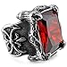 INBLUE Men's Stainless Steel Ring CZ Silver Tone Black Red Dragon Claw Knight Fleur De Lis