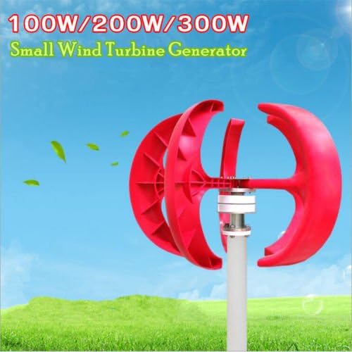 TOYOSO 100W/200W/300W 12V/24V Wind Turbine Generator Windmill; Vertical Axis WINDGENERATOR; VAWT House Boat Garden with or without Charge Controller (200W, 12V)