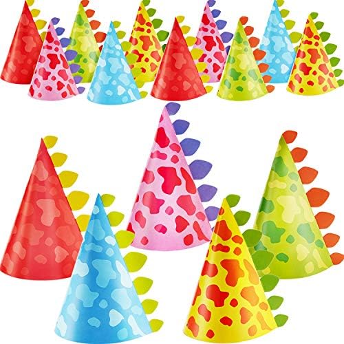 20 Pieces Dinosaur Party Hats Birthday Party Cone Dinosaur Hats Craft Art Kit Make Your Own