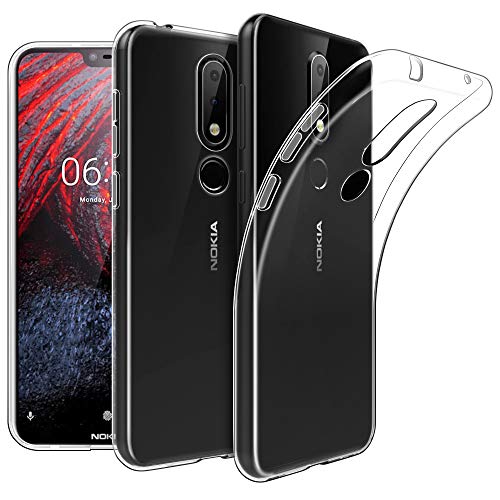 EasyAcc Case for Nokia 6.1 Plus, Soft TPU Crystal Clear Slim Anti Slip Case Transparent Back Protector Cover Compatible Nokia 6.1 Plus