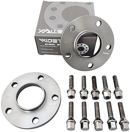 WIDETRAX 2pc 12mm 5x120 Wheel Spacers Kit 12x1.5 Cone Seat Lug Bolts Included Hub Centric Titanium Finish 6061 T6 Billet Aluminum For BMW (1 Pair) by Rugged TUFF