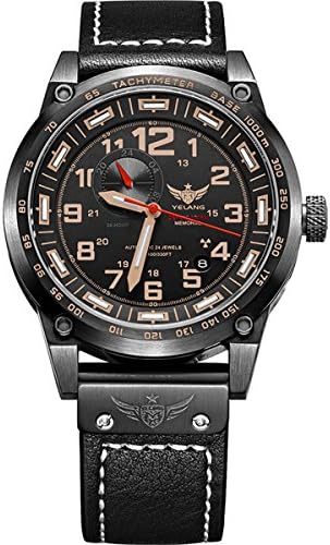 YELANG V1015 rosegold tritium T100 green luminous men business leather strap automatic mechanical watch