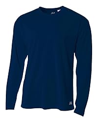A4 Men's Long Sleeve Birds-Eye Mesh Crew | XL | Navy