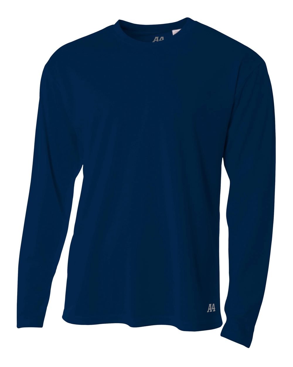 A4 Men's Long Sleeve Birds-Eye Mesh Crew | XL | Navy