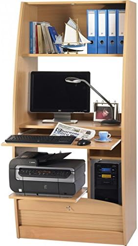 SIMMOB Computer Cabinet Curved Width 80 cm Colours – Beech