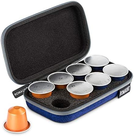 ROMAUNT Protective Carry Case Compatible for Nespresso Originalline Coffee Capsules,Shockproof Hard Shell Storage Bag,Portable Travel Organizer Match with Minipresso and Nanopresso(Blue)