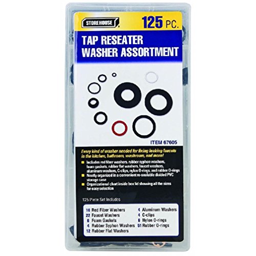 125 Piece Tap Reseater Washer Assortment Fix leaky Faucets Case Included